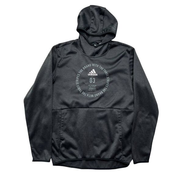 Adidas Sweatshirt Men's Size Medium Climawarm Black Athletic Performance Hoodie - Picture 1 of 11